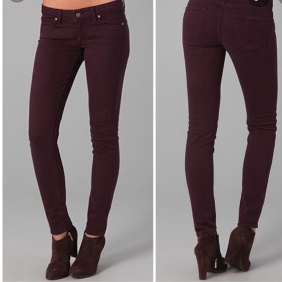 Paige Peg Skinny Purple Jeggings - Picture 1 of 10